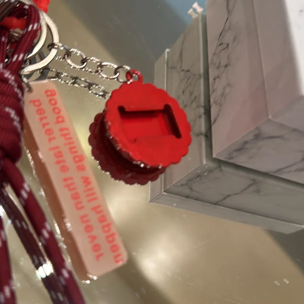 Coca-Cola Red and Brown Keychain Bag Baseball Charm - Picture 5 of 6